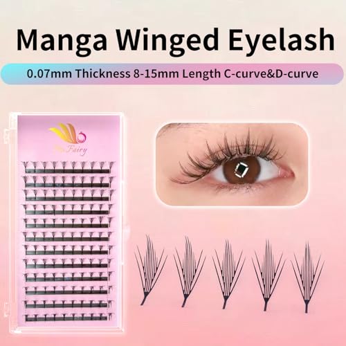 Pro Fairy Premade Manga Eyelash Clusters D Curl 8-15mm Mix Tray