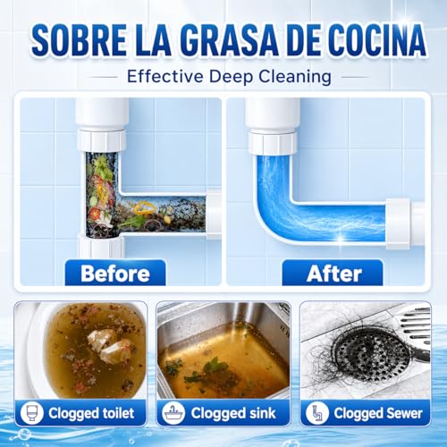 Sodium Hydroxide Drain Opener Powder for Clogs & Buildup