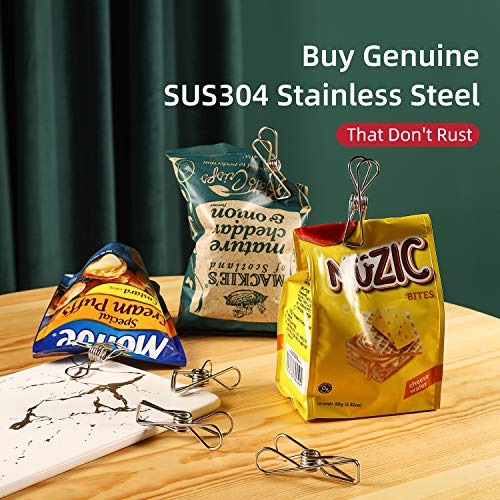 Heavy Duty Stainless Steel Clothes Pins - 28 Pack for Laundry
