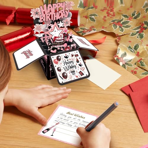 Joycard 3D Pop-Up Birthday Card with Envelope for Women and Girls