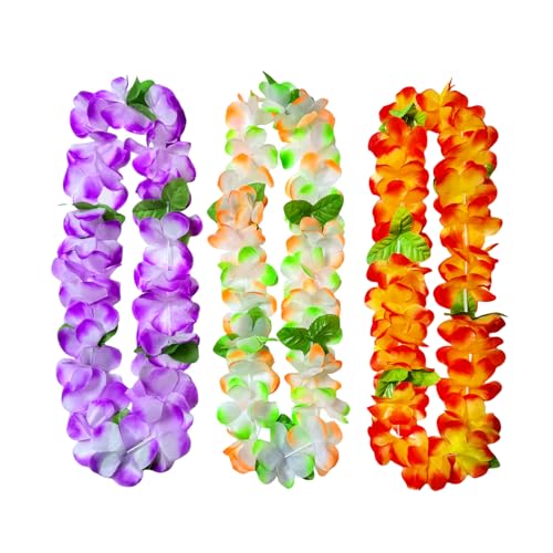 Premium Hawaiian Leis - 6 Pack Tropical Flower Decorations for Parties
