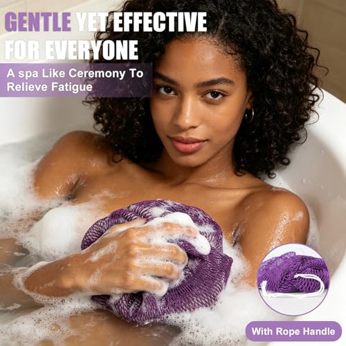 African Exfoliating Net Sponge 3-Pack - Extra Long Soft Mesh Body Scrubber