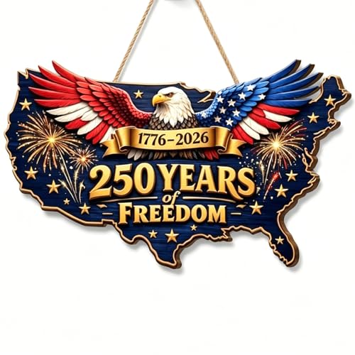 250th Anniversary Eagle Wreath - Patriotic Wooden Door Decor