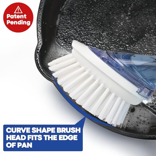RIMAY Black Soap Dispensing Dish Brush with Scrubber Handle