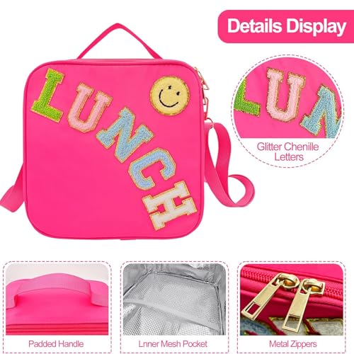 Dark Swan Rosy Red Insulated Girls Lunch Bag with Adjustable Shoulder Strap