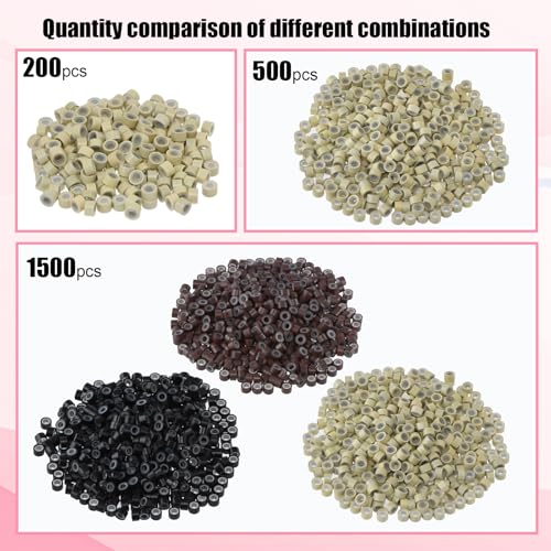 Blonde Silicone Lined Micro Link Beads 5mm Hair Extensions 500pcs