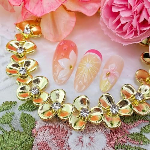 Sutaozhi Pink Flower Press On Nails Medium Almond Cherry Blossom Acrylic False Nails