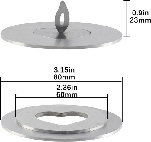 Geesatis Round Scented Candle Toppers - Reusable Accessories for Even Burning | 3.1 Inch Diameter, Silver