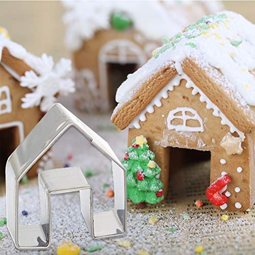 Mini Gingerbread House Cookie Cutters Set - Stainless Steel 3-Piece