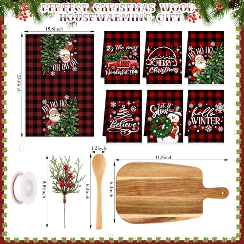 Santa Claus Christmas Kitchen Gift Set with Cutting Boards Towels & Utensils - 6 Sets
