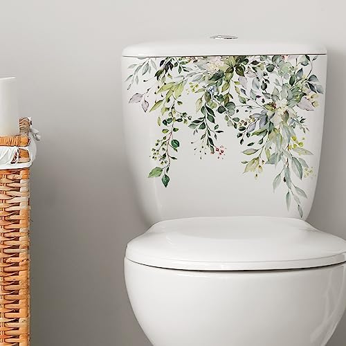 Self-Adhesive Toilet Lid and Cistern Decor Stickers - Waterproof Leaf & Floral Design