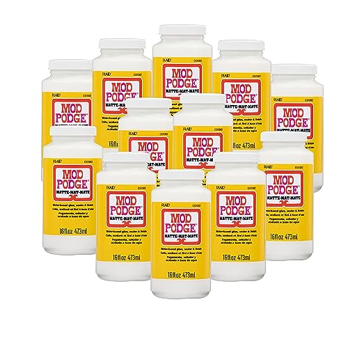 Mod Podge Matte Glue, Sealer & Finish - 16 oz (Pack of 12)