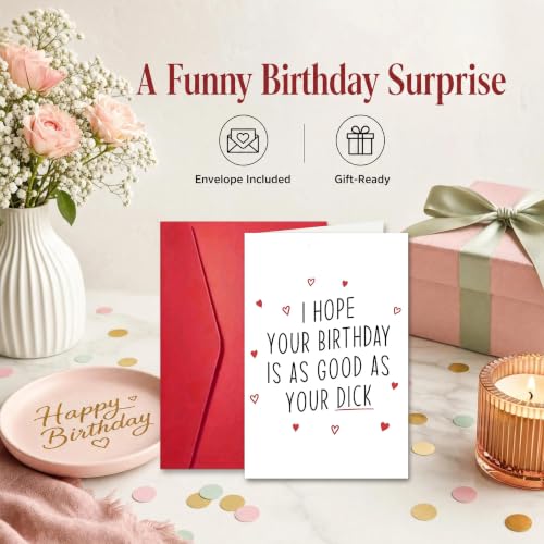 Funny Naughty Birthday Card for Him - Humorous Gifts for Husband & Boyfriend