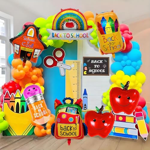 Back to School Balloons - 7 Pack Foil Decorations for Kids