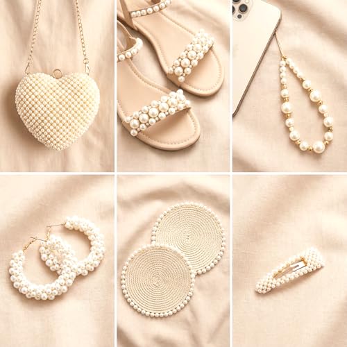Self-Adhesive Flat Back Pearls 990 Pcs White Craft Pearl Stickers