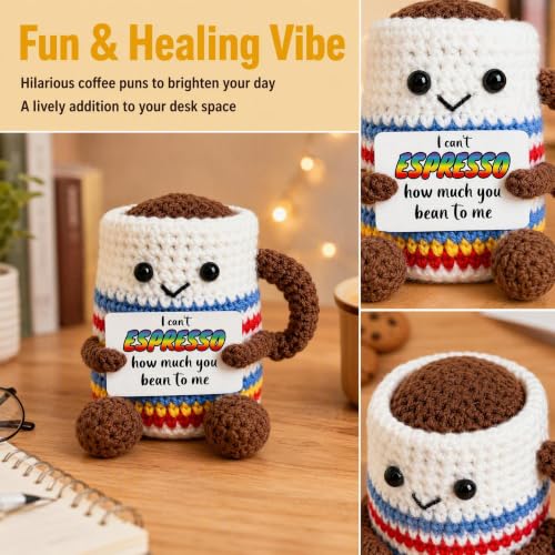 Coffee Lover Plush Gift - Funny Espresso Positivity Support