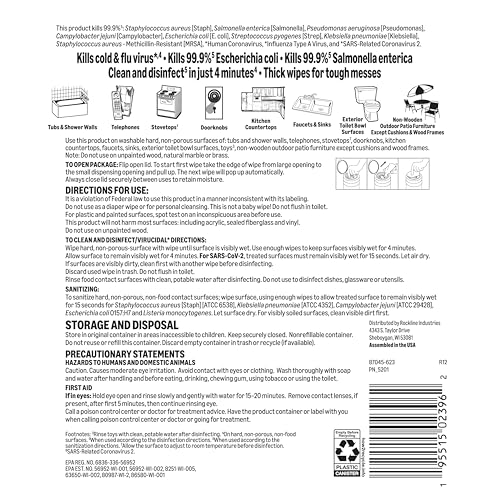 Amazon Basics Lemon Scent Disinfecting Wipes - 255 Count