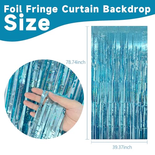 2 Pack Blue Streamers Party Decorations Backdrop Birthday