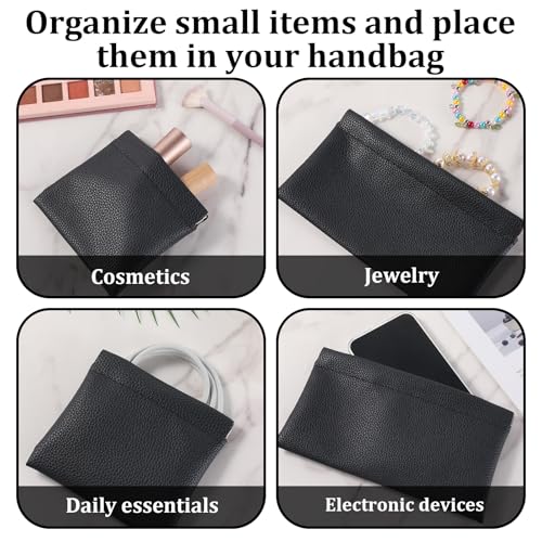 Snuviax 2-Pack PU Leather Mini Cosmetic & Coin Pouch with Snap Closure