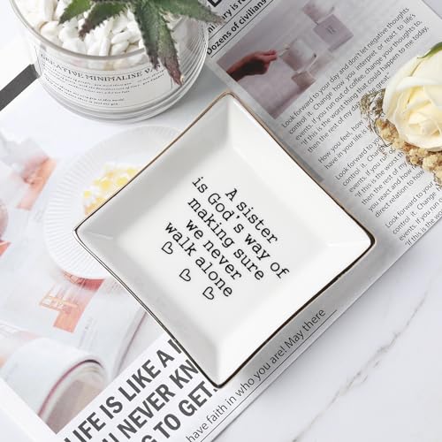 Sister Ring Dish with Quote - Perfect Gifts for Sisters - LZBALUYO