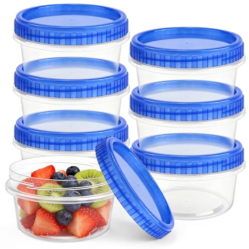 8 Oz Stackable Freezer Containers with Screw On Lids - 6 Pack