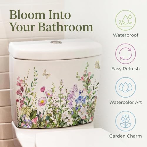Self-Adhesive Green Plant Leaves Bathroom Wall Stickers - Removable and Waterproof Toilet Decals