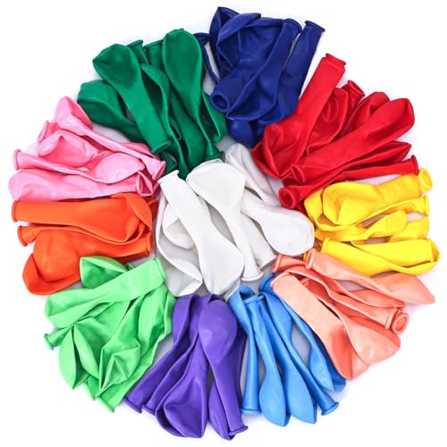 RUBFAC Rainbow Balloons 120pcs - 5 Inch Mini Latex Balloons for Birthday & Party Decor