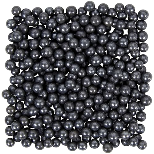Wilton Edible Sugar Pearls, Black Cake Sprinkles - 4.8 oz Bottle