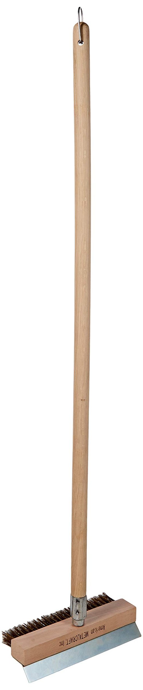 American METALCRAFT, Inc. American Metalcraft 1597 Wood Handle Oven Brush, Aluminum-Threaded Tip, 40-Inch Handle, Brown