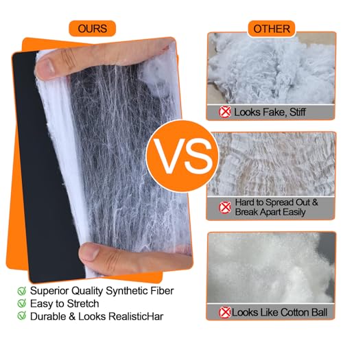 Halloween Decor Set - 1200 sqft Spider Webs with 120 Bats & 50 Spiders