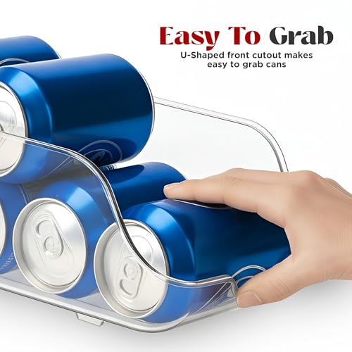 Utopia Kitchen Soda Can Organizer for Fridge & Pantry, 4 Pack, Clear