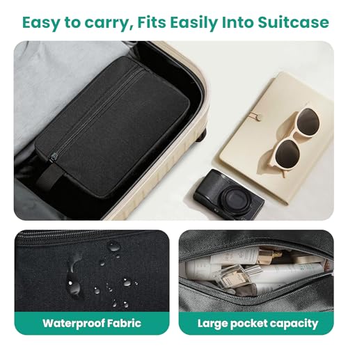 ZENBAGTH Small Travel Toiletry Bag for Women and Men Black Cosmetic Bag