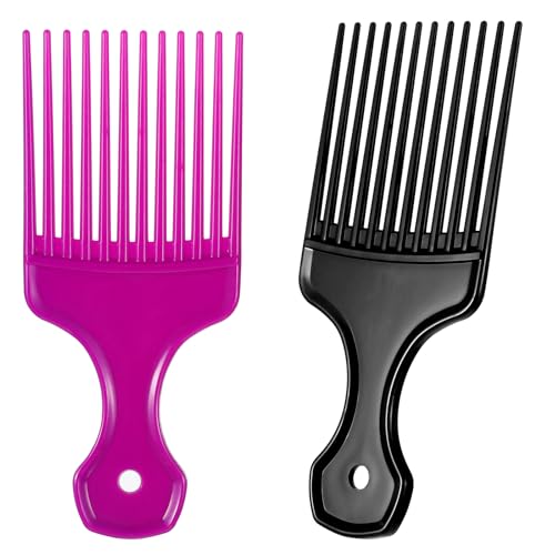 2-Piece Afro Pick Hair Comb Set Wide Tooth Detangling Combs