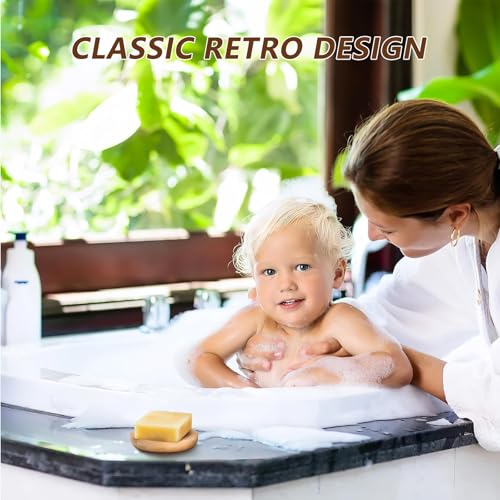 Bamboo Soap Holder Set - Round & Square Dishes for Bathroom