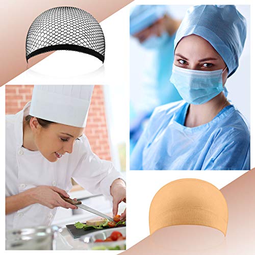 eBoot 3 Pack Wig Caps - Nylon and Mesh Net Stretch Caps in Beige, Brown and Black