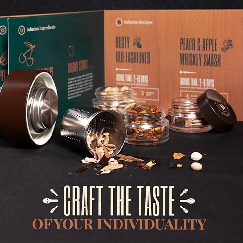 Orange Whiskey Decanter Gift Set for Men - Infusion Kit & Home Bar Accessory