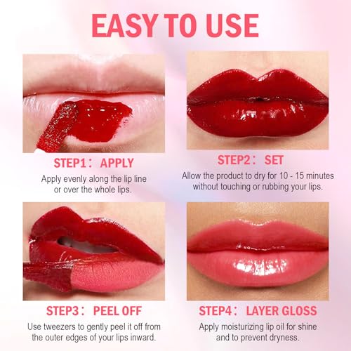 Jutqut Dual-Ended Peel-Off Lip Stain & Gloss Oil with Tweezer