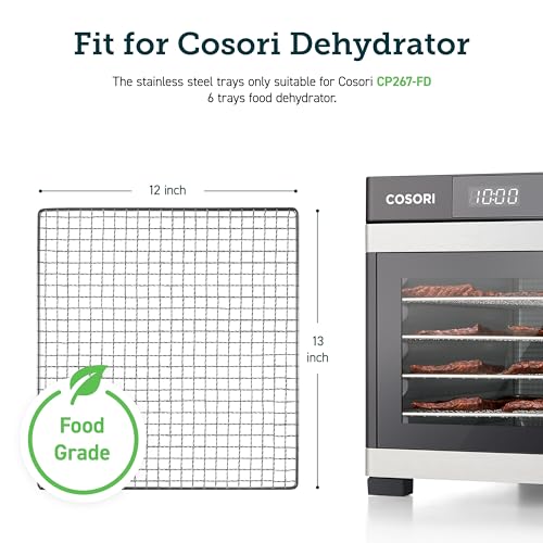 COSORI Food Dehydrator Accessories, for 6 Tray CP267-FD Only, BPA-Free, C267-2ST, Stainless Steel Sheets, 2 Pack