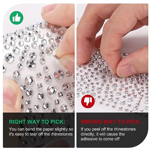 Etercycle Self-Adhesive Face Gems Festival Rhinestones for Makeup & Hair