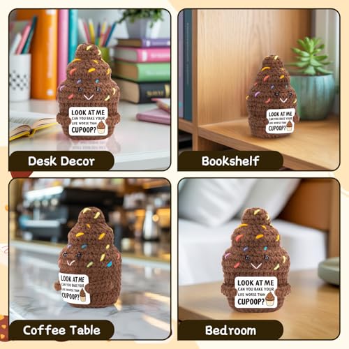 FunisFun Positive Poo Cupcake Crochet Doll with Inspiration Card