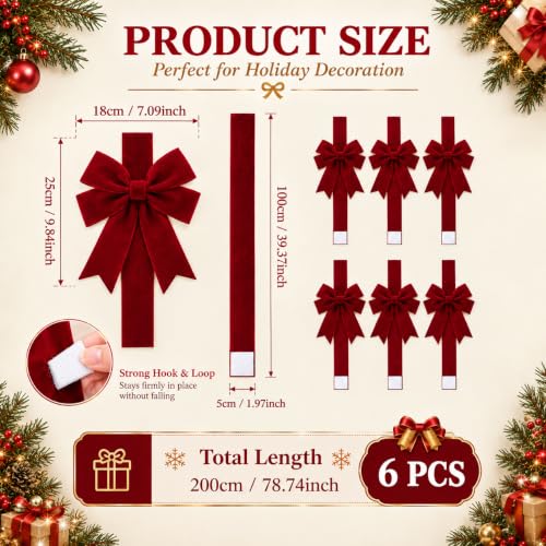 Christmas Housewarming Kitchen Gift Bows Set - Pink, 6 Pcs, One Size