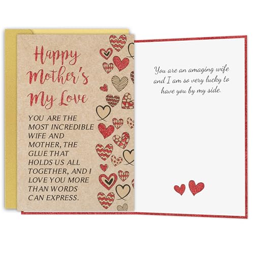 Happy Mother's Day Card for Wife - Heartfelt Greeting Card from Husband
