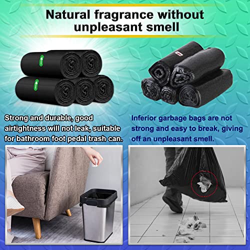 AOSULI 3 Gallon Small Black Trash Bags - 100 Count Leak-Resistant Liners