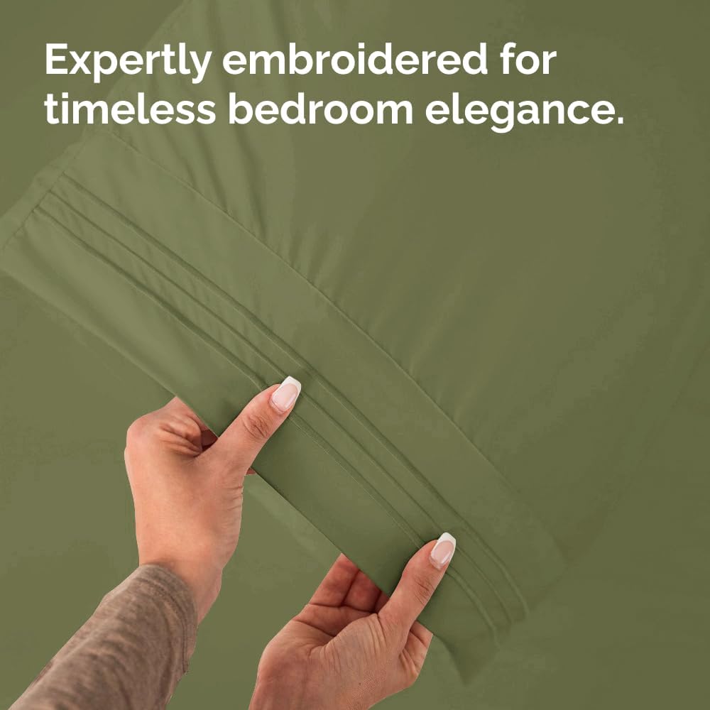 Queen Pillow Cases by [Brand Name] - Ultra Soft Hotel Quality Covers | Wrinkle-Free, Stain-Resistant, Machine Washable - 2 Piece Set in Sage Green