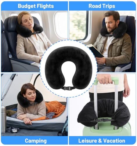 Adjustable Stuffable Neck Pillow for Travel with Storage