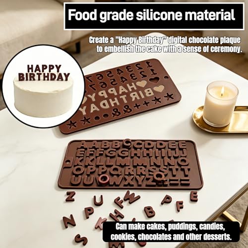 Silicone Letter & Number Molds - 2-Pack Food-Grade Baking Molds