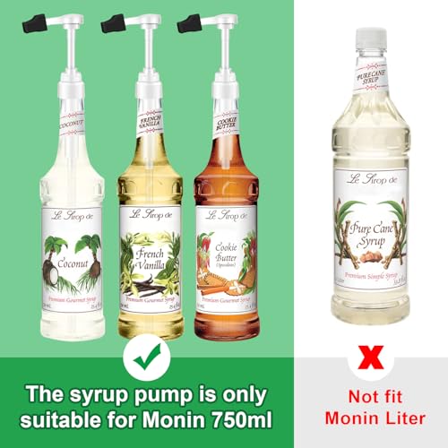 2-Pack White Syrup Pump Dispensers for 750ml Glass Bottles