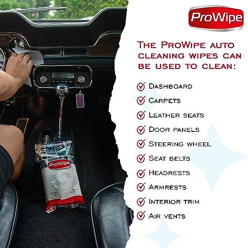 Prowipe Car Interior Cleaning Wipes - 40 Count Matte Finish Dash Cleaner