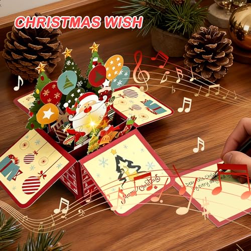 Christmas Pop Up Greeting Card with Light & Music - Holiday Gift, Decoration - Variation of Christmas Card / Christmas Gifts