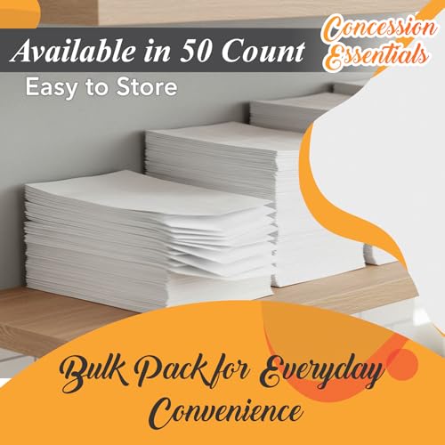 White Paper Lunch Bags - 4lb Capacity, 50 Count for Cookies & Snacks